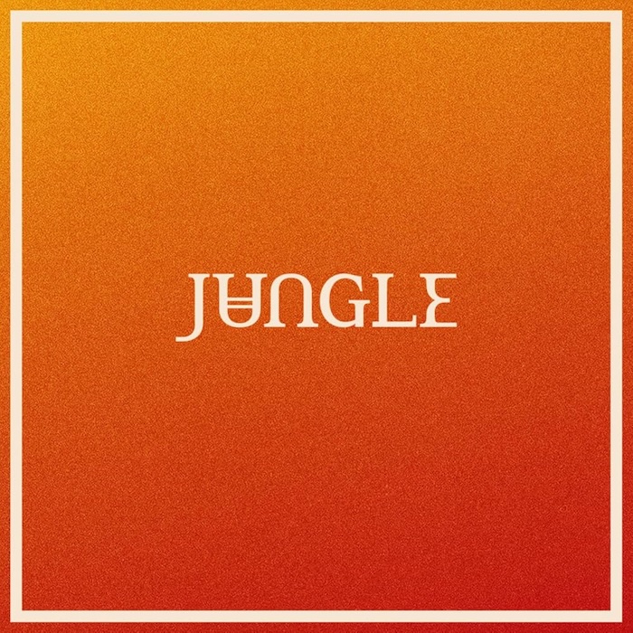 Orange gradient square with a white border frame and the word JUNGLE in white centered.